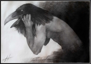 Рисунок под названием "The Scream" - Fermin Fleites, Подлинное произведение искусства, Карандаш