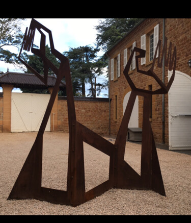 Sculpture titled "Mano a mano" by Fernand Greco, Original Artwork, Metals
