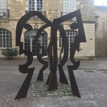 Sculpture titled "Couarail" by Fernand Greco, Original Artwork, Metals