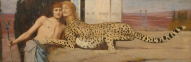 Malerei mit dem Titel "Des caresses" von Fernand Khnopff, Original-Kunstwerk, Öl