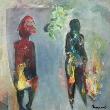 Malerei mit dem Titel "Différentes voie -…" von Fernand Nonkouni, Original-Kunstwerk, Acryl
