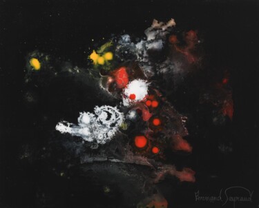 Painting titled "ROUGE COSMIQUE" by Fernand Payraud, Original Artwork, Pigments Mounted on Aluminium