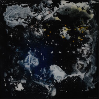 Painting titled "COSMOS" by Fernand Payraud, Original Artwork, Pigments Mounted on Aluminium