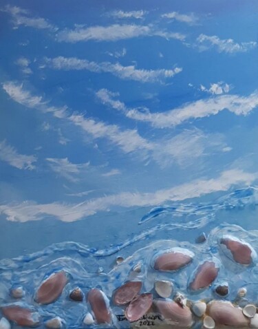 Pintura intitulada "Pedacinho do mar" por Fernanda Bolivar, Obras de arte originais, Óleo