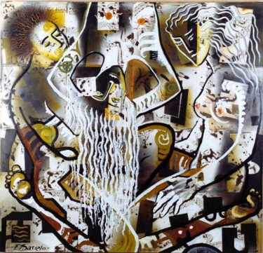 Painting titled "Gestual 24" by Fernando Barreto, Original Artwork, Oil