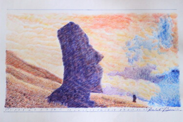 "Moai" başlıklı Tablo Fernando Bressan tarafından, Orijinal sanat, Mürekkep