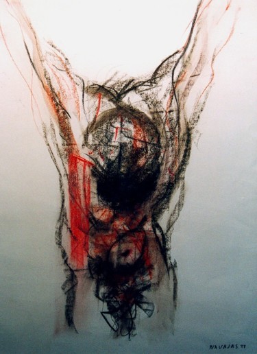 Painting titled "CRUCIFIXIÓN" by Fernando Navajas Seco, Original Artwork, Pastel