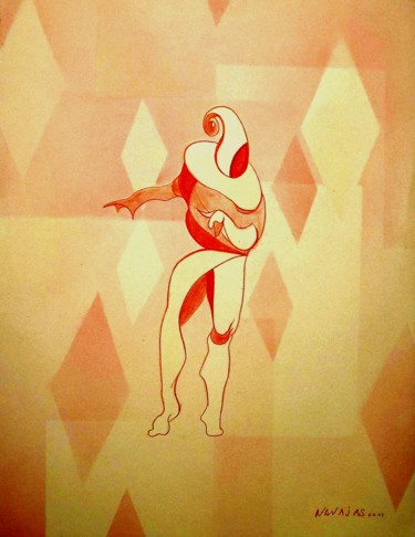Schilderij getiteld "PERSONAJE SINIESTRO" door Fernando Navajas Seco, Origineel Kunstwerk, Airbrush