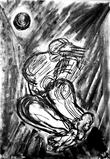 Drawing titled "Vorágine de sentimi…" by Fernando Rubio, Original Artwork, Charcoal