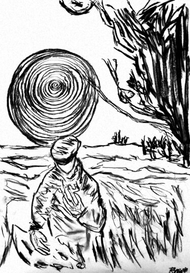 Drawing titled "Sembrando Papaver s…" by Fernando Rubio, Original Artwork, Charcoal