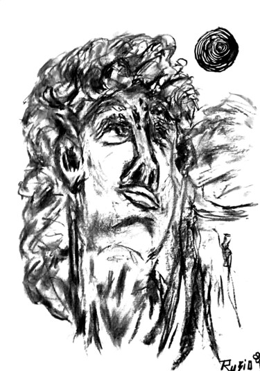 Zeichnungen mit dem Titel "David Gay de Roma.…" von Fernando Rubio, Original-Kunstwerk, Kohle