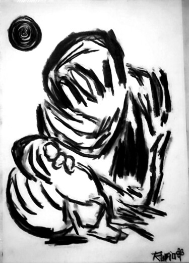 Desenho intitulada "Maldito Amorfo" por Fernando Rubio, Obras de arte originais, Carvão
