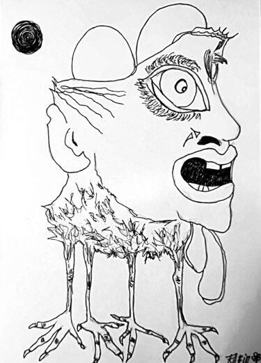 Drawing titled "Que coño Eres... Ga…" by Fernando Rubio, Original Artwork, Ink