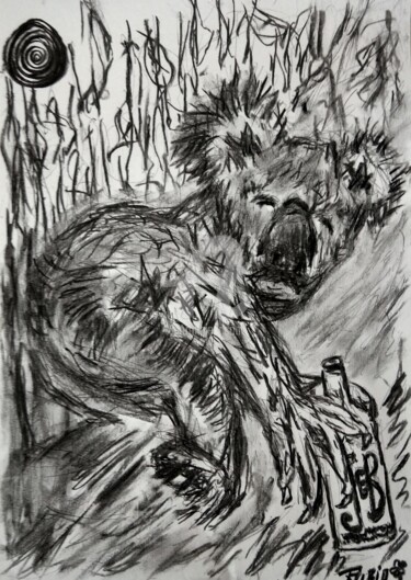 Dibujo titulada "Cambia eucalipto po…" por Fernando Rubio, Obra de arte original, Carbón