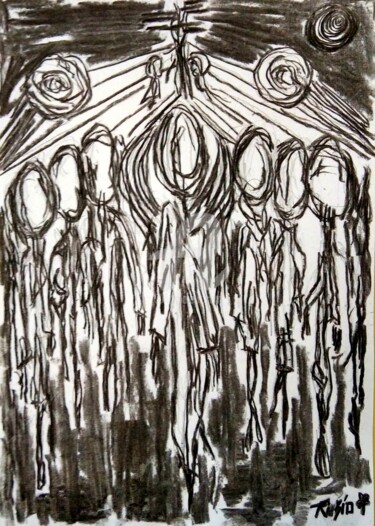 Desenho intitulada "Penumbra en vuestra…" por Fernando Rubio, Obras de arte originais, Carvão