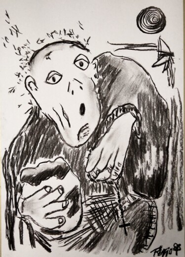 Disegno intitolato "Avaricia Chagall" da Fernando Rubio, Opera d'arte originale, Carbone