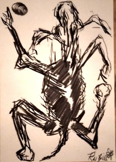 Pintura titulada "Cabra muerta" por Fernando Rubio, Obra de arte original, Carbón