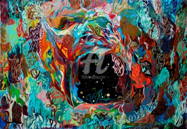 Painting titled ""Portal I"" by Fernando Rosa, Original Artwork, Oil Mounted on Wood Panel