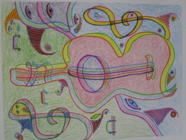 Pintura titulada "La guitarra." por Fernando Calvo, Obra de arte original