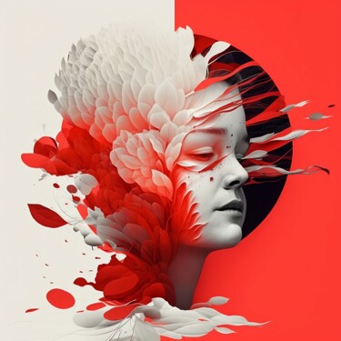 Arts numériques intitulée "Um sonho vermelho" par Fernex, Œuvre d'art originale, Peinture numérique