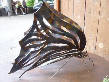 Design intitulada "Papillon fer et cui…" por Marc Valdenaire, Obras de arte originais
