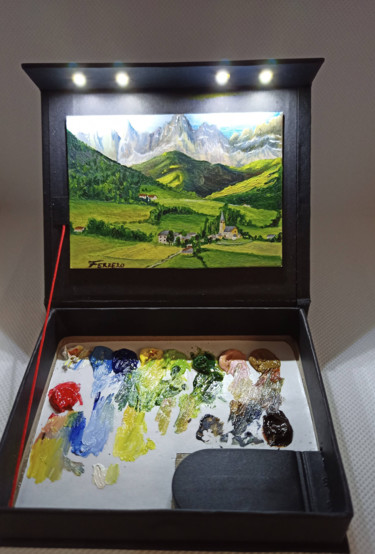 Peinture intitulée "Caja viajera (Valle…" par Ferrero Art, Œuvre d'art originale, Huile
