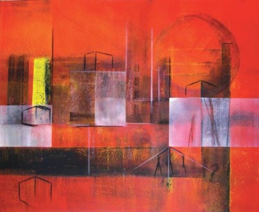Pintura titulada "Fuga urbana" por María Ferri Robirosa, Obra de arte original