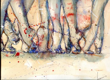 Pittura intitolato "piedi di ballerine" da Ferruccio, Opera d'arte originale