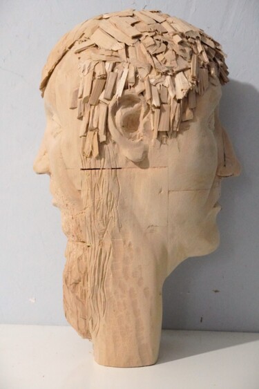 Skulptur mit dem Titel "JANUS" von Ferruh Alisir, Original-Kunstwerk, Holz