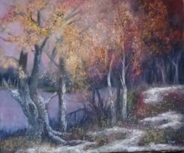 Картина под названием ""Осень в лесу" "Aut…" - Ferrumi, Подлинное произведение искусства, Масло Установлен на картон
