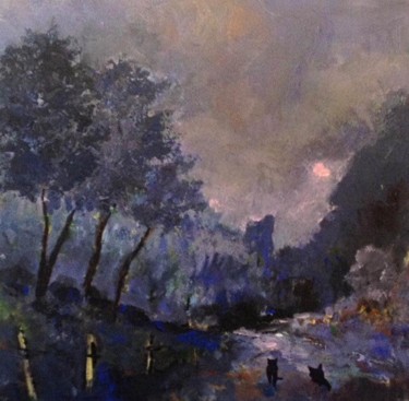 Peinture intitulée "BALADE NOCTURNE" par Denis Ferte-Defteen, Œuvre d'art originale, Acrylique