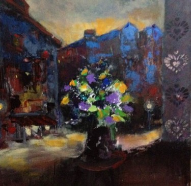 Painting titled "BOUQUET URBAIN" by Denis Ferte-Defteen, Original Artwork, Acrylic