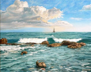 Painting titled "Одесса.Море" by Fesenkos, Original Artwork, Oil