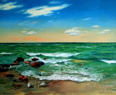 Картина под названием ""Легкая волна"-2" - Fesenkos, Подлинное произведение искусства, Масло