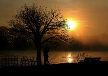 Фотография под названием "Sunset on lovers" - Fetux_lines, Подлинное произведение искусства, Масло