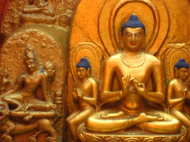 Fotografie mit dem Titel "Buddha in Gold" von Myriam, Original-Kunstwerk, Digitale Fotografie