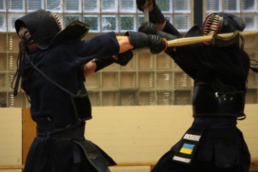 Fotografie mit dem Titel "Kendo fight scene" von Myriam, Original-Kunstwerk, Digitale Fotografie