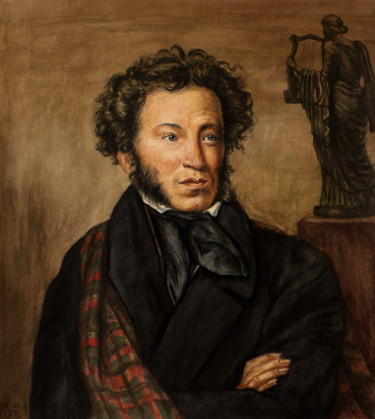 Painting titled "Alexander Pushkin -…" by Feydzhet, Original Artwork, Watercolor