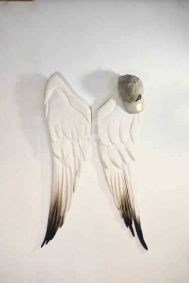 Sculpture titled "DARK ANGEL" by Frédéric Garnier, Original Artwork, Wood