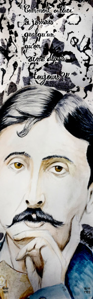 Digitale Kunst mit dem Titel "Marcel Proust" von Gilles David, Original-Kunstwerk, 2D digitale Arbeit