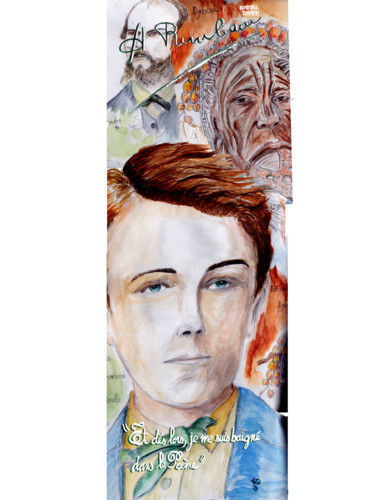 Arts numériques intitulée "Arthur Rimbaud" par Gilles David, Œuvre d'art originale, Travail numérique 2D