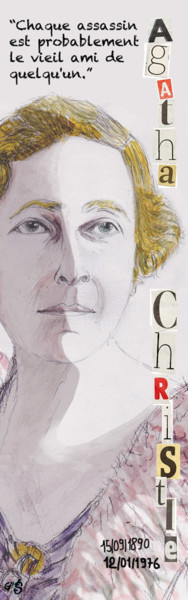 Digital Arts titled "Agatha Christie" by Gilles David, Original Artwork, 2D Digital Work