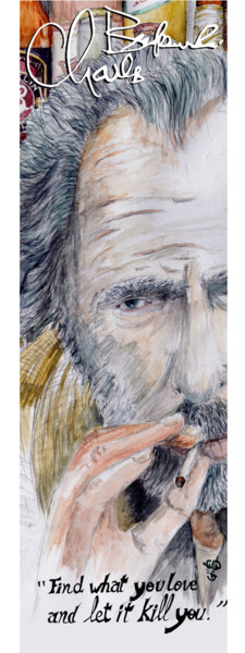 Arts numériques intitulée "Charles Bukowski" par Gilles David, Œuvre d'art originale, Travail numérique 2D
