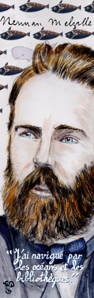 Arte digital titulada "Herman Melville" por Gilles David, Obra de arte original, Trabajo Digital 2D