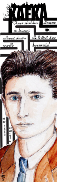 Arte digital titulada "Franz Kafka" por Gilles David, Obra de arte original, Trabajo Digital 2D