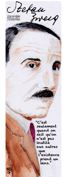 Цифровое искусство под названием "Stefan Zweig" - Gilles David, Подлинное произведение искусства, 2D Цифровая Работа