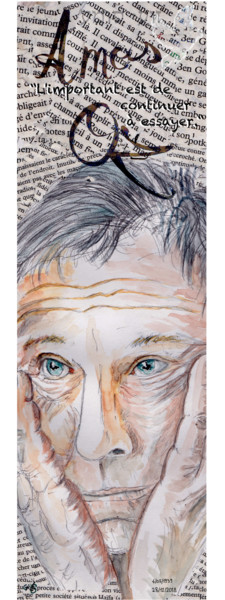 Arte digital titulada "Amos Oz" por Gilles David, Obra de arte original, Trabajo Digital 2D