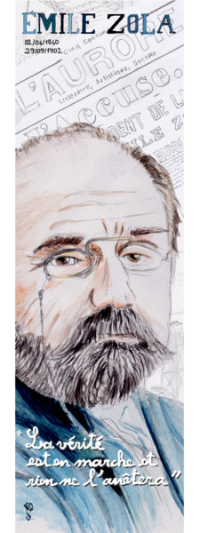 Arte digital titulada "Emile Zola" por Gilles David, Obra de arte original, Trabajo Digital 2D