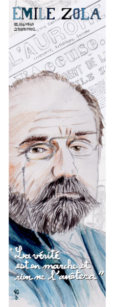 Arte digitale intitolato "Emile Zola" da Gilles David, Opera d'arte originale, Lavoro digitale 2D