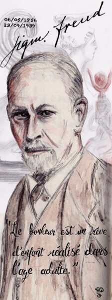 Arte digitale intitolato "Sigmund Freud" da Gilles David, Opera d'arte originale, Lavoro digitale 2D